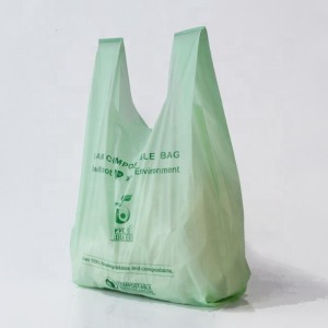 Komposztálható biológiailag lebomló bevásárló T-inges zsákok